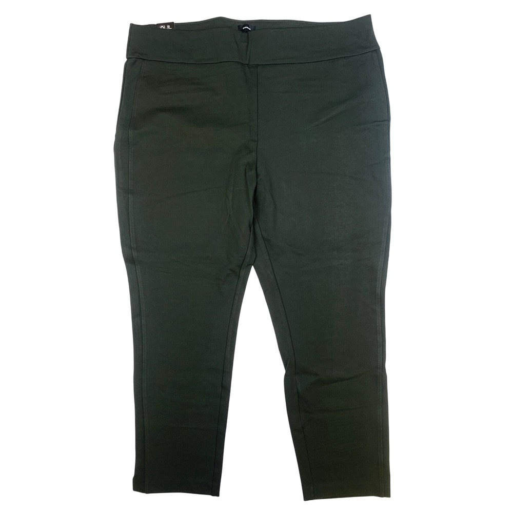 Express Ponte Pant Rosin Green Pull On Ankle Slit Trousers XXL NEW